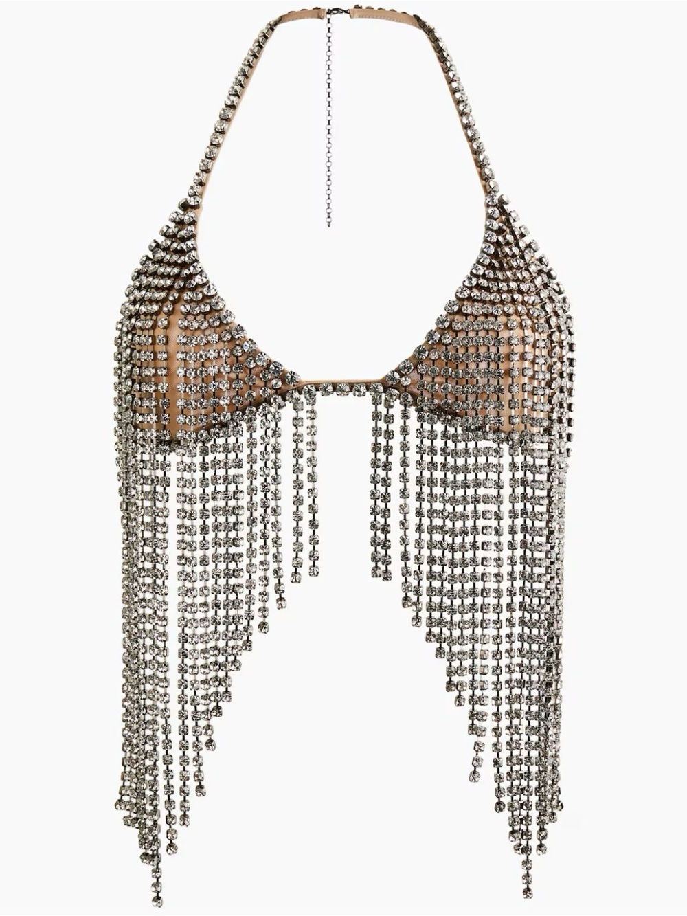 Stella McCartney H&M Silver rhinestone Fringe Halter Top - Picture 2 of 3